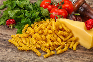 Italian pasta - raw Girandole for cooking