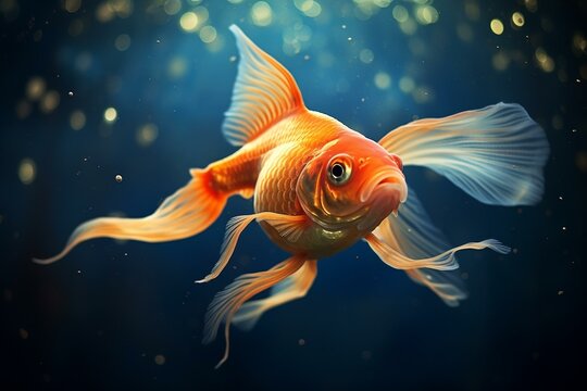 old photo of a goldfish. Generative AI