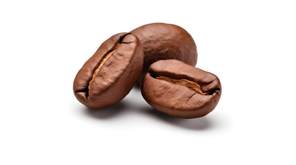 Coffee seed, coffee beans, roasted coffee bean isolated on transparent background.
