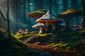 landscape with mushrooms