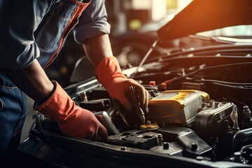 Car repair technicians work on electric batteries and maintain car batteries.