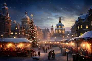 Fototapeta na wymiar Landscape view of Germany's best Christmas's market