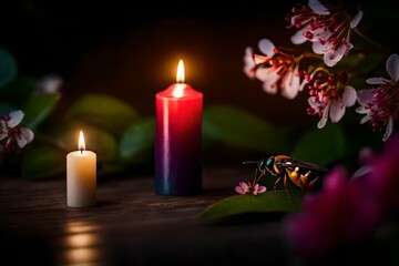 christmas candles on a dark background