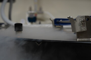 Liquid nitrogen tanks in the lab.
