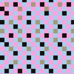 Retro checkerboard backgrounds featuring pastel hues. A groovy and psychedelic chessboard pattern inspired by the 60s and 70s. Perfect for print templates, textiles, or as a vector wallpaper.