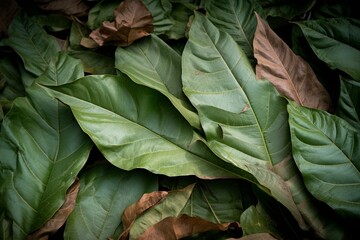 tobacco leaves. Generative AI - obrazy, fototapety, plakaty