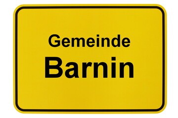 Illustration eines Ortsschildes der Gemeinde Barnin in Mecklenburg-Vorpommern