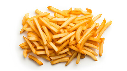 Fries isolated on white background. Potato fries, French fries
