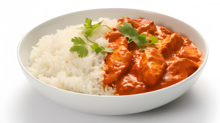 chicken and rice. Rice with chicken curry. 