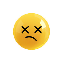 Emoji face upset. Emotion Realistic 3d Render. Icon Smile Emoji. EPS yellow glossy emoticons.