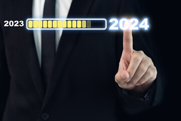 New year 2024 business growth and success concept. 