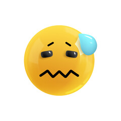 Emoji face upset. face Emotion Realistic 3d Render. Icon Smile Emoji. EPS yellow glossy emoticons.