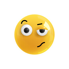 Emoji face sad upset. Emotion Realistic 3d Render. Icon Smile Emoji. PNG yellow glossy emoticons.