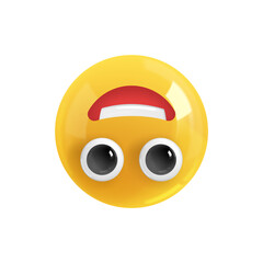 Emoji face cheerful naughty. Emotion Realistic 3d Render. Icon Smile Emoji. EPS yellow glossy emoticons.