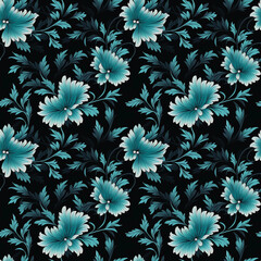 Fototapeta premium Abstract floral leafy seamless pattern, print, background, digital paper, packaging