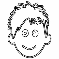 Man face drawing decoration design.