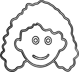 Girl's face drawing decoration design.