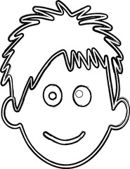 Man face drawing decoration design.
