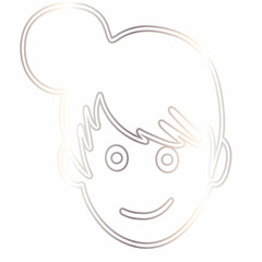 Woman face gradient decoration design.