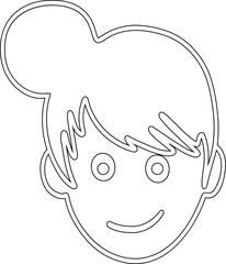 Girl's face drawing decoration design.