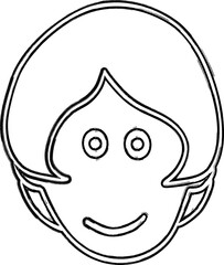 Girl's face drawing decoration design.