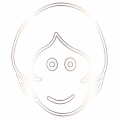 Woman face gradient decoration design.