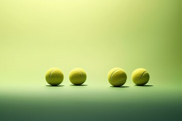 Illustration of tennis balls against a blank background. Generative AI