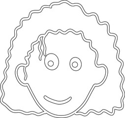 Girl's face drawing decoration design.