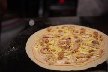 Pizza in the Italian restaurant.