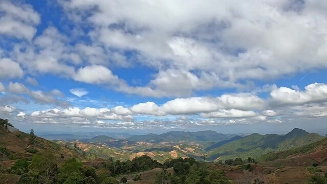 landscape with clouds at Khun Sathan National Park, Nan, Thailand 