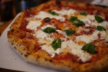 Pizza in the Italian restaurant.