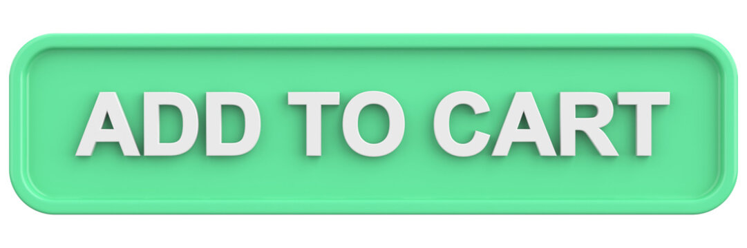 Add to cart button. 3D illustration.