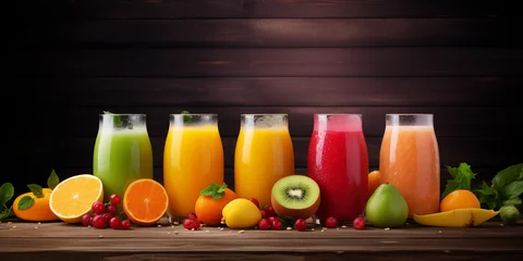 Foto auf Acrylglas Assorted Fruit juices banner background  © AhmadSoleh