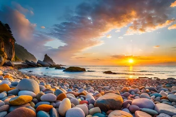 Foto op Plexiglas sunset over the sea © Sofia Saif