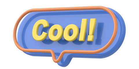 Cool. Word and Phrase. 3D illustration.