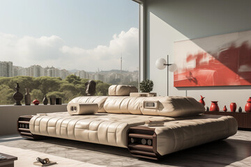 modern living room with sofa