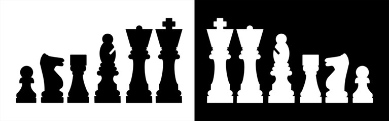 chess game pieces vector graphic design - obrazy, fototapety, plakaty