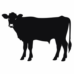 Bull black icon on white background. Cow silhouette