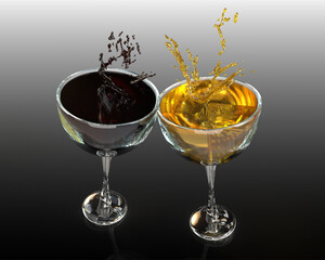 pair of champagne glasses toasting celebration