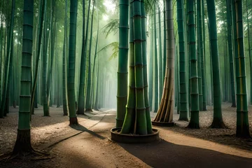 Zelfklevend Fotobehang green bamboo forest © Sofia Saif