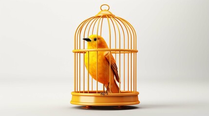Success concept. Open bird`s cell isolation on a white background 