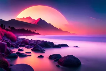 Zelfklevend Fotobehang sunrise over the sea © Sofia Saif