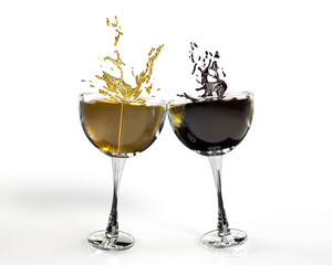 pair of champagne glasses toasting celebration