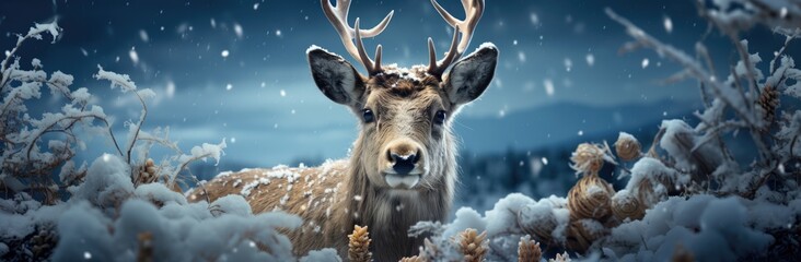 Christmas reindeer web banner