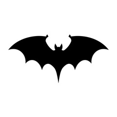 Bat black icon on white background. Bat silhouette