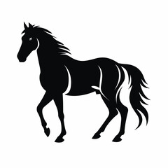 Horse black icon on white background. Horse silhouette