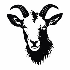 Goat black icon on white background. Goat silhouette