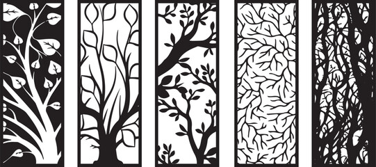 Decorative wall panels set, pattern with abstract
