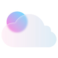 Cloud Glassmorphism UI Icon Sign and Symbol Design Illustrator Png Svg