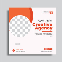 vector digital marketing agency social media post template. corporate business social media post design.